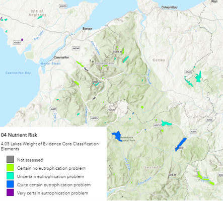 Example of lake nutrient risk map